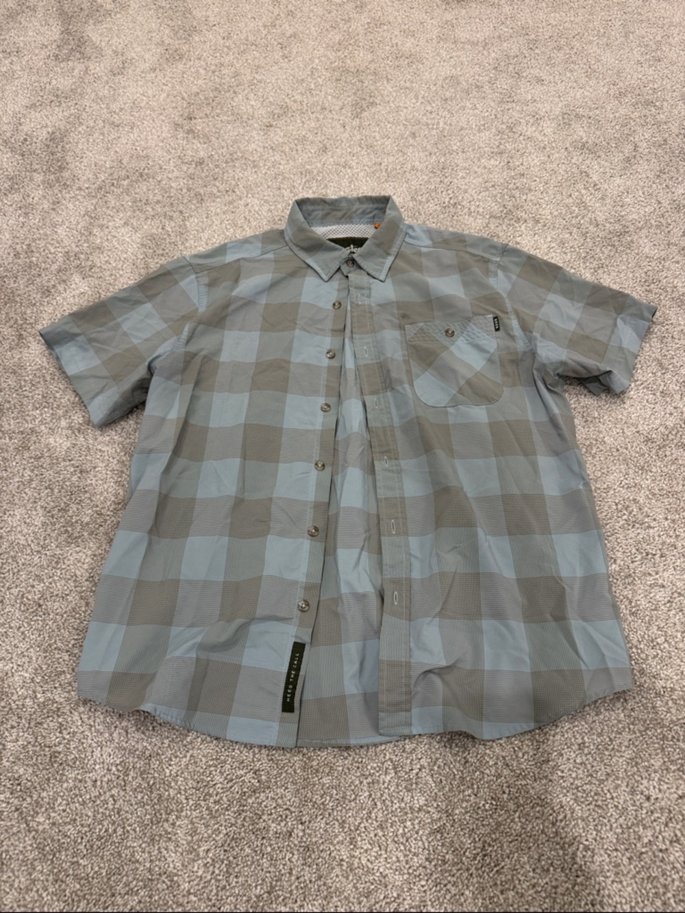 Howler Brothers Light Blue & Gray Checked Short-Sleeve Button-Up Shirt